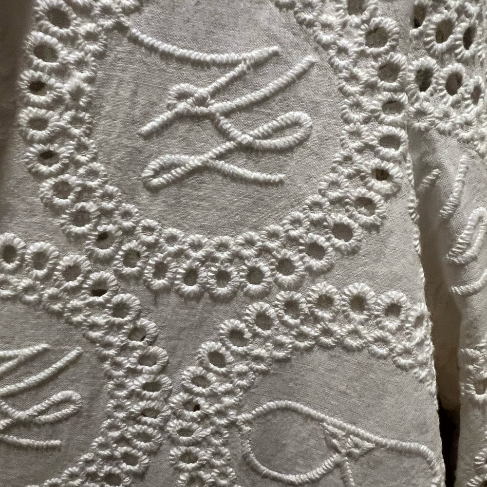🆕 Karl Lagerfeld Paris Cotton Eyelet Two Button Blazer - Picture 5 of 16